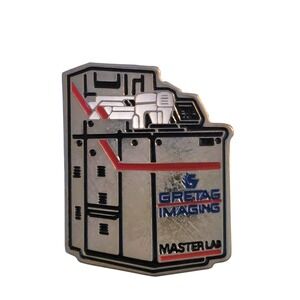 Gretag Imaging Master Lab Vintage Enamel Pin Photo Processing Equipment Silver